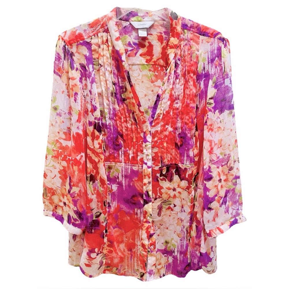 CJ Banks Floral Women's Top - Multicolor 2X